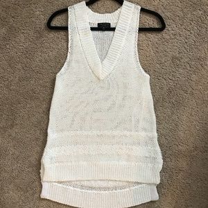 Rag and Bone White Sleeveless Sweater Tank